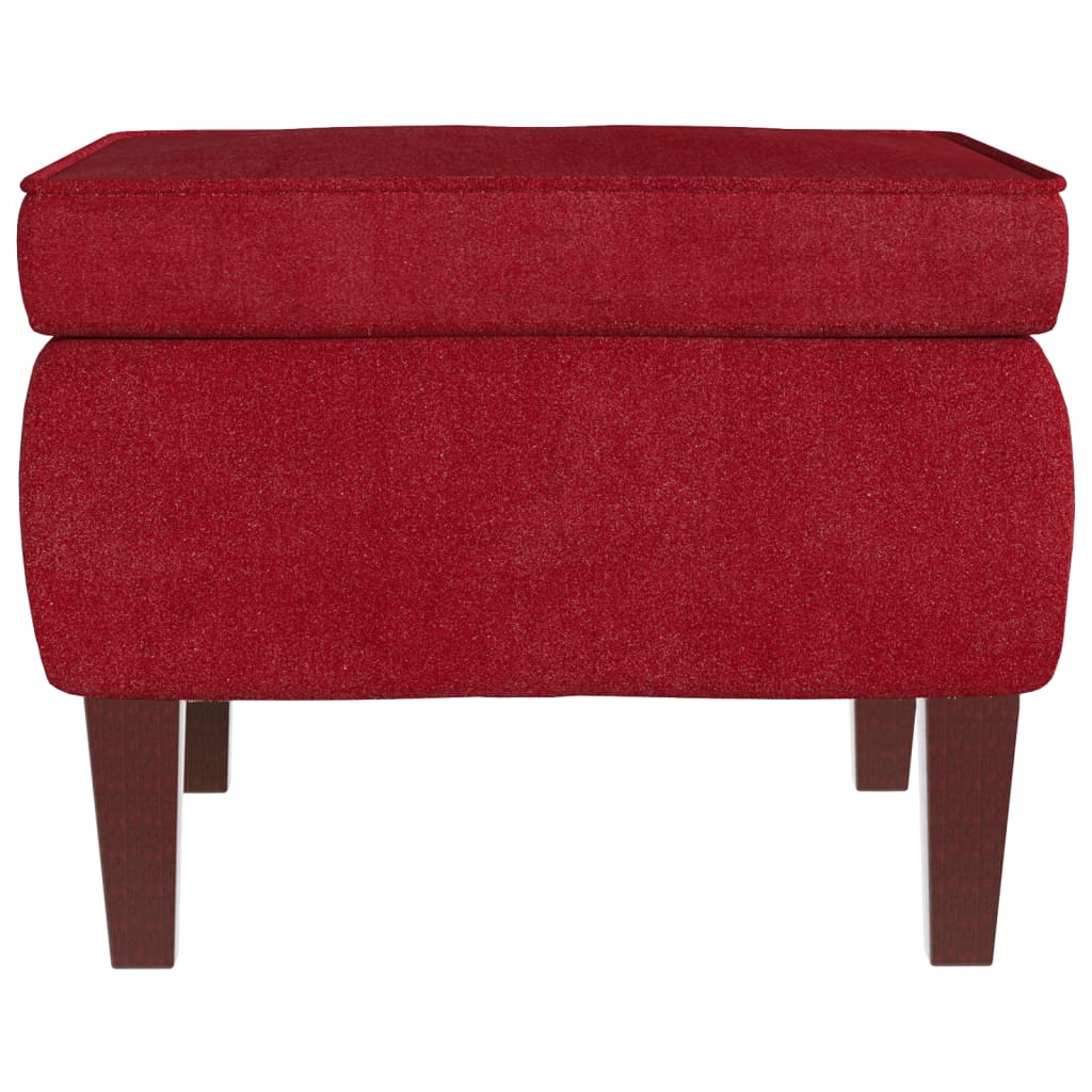 Chair with wooden legs, wine red, velvet