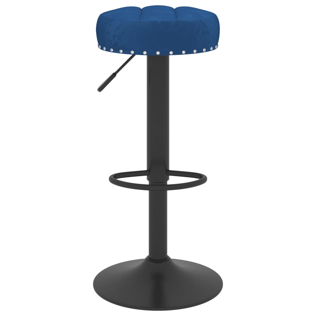 Bar stools, 2 pcs., blue, velvet