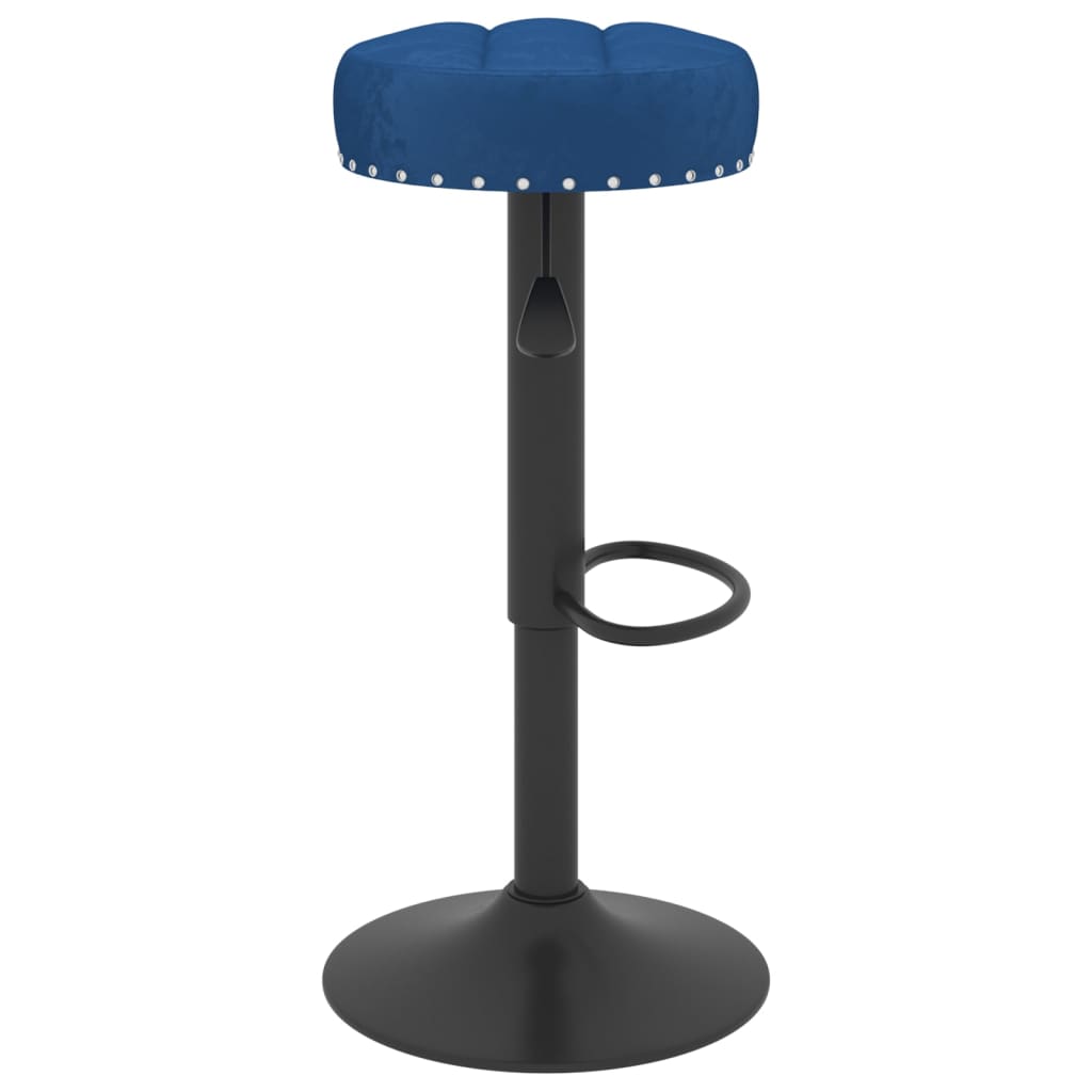 Bar stools, 2 pcs., blue, velvet