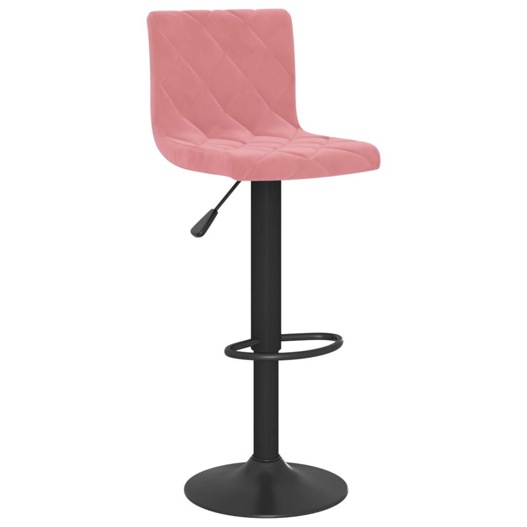 Bar stools, 2 pcs., pink, velvet