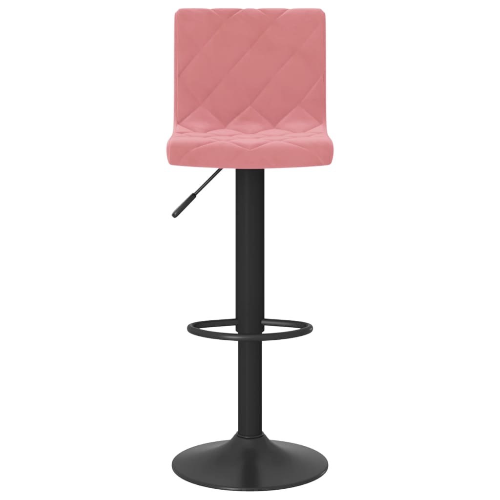 Bar stools, 2 pcs., pink, velvet