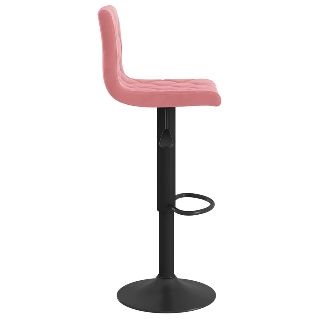 Bar stools, 2 pcs., pink, velvet