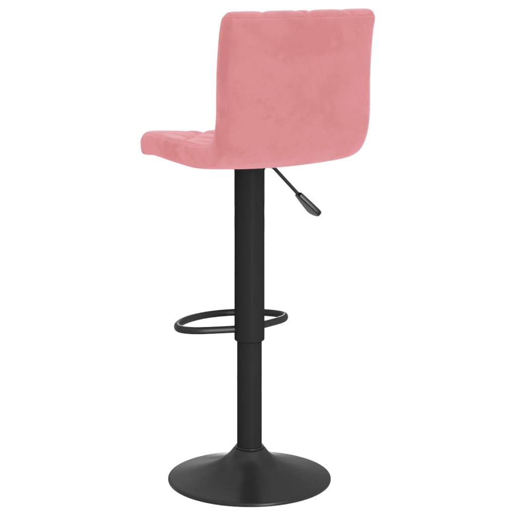 Bar stools, 2 pcs., pink, velvet