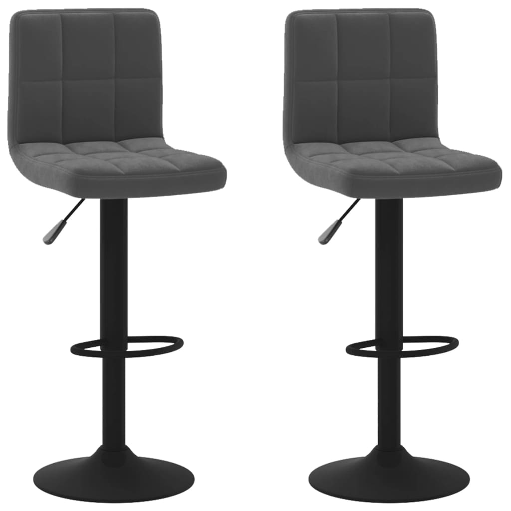 Bar stools, 2 pcs., black, velvet