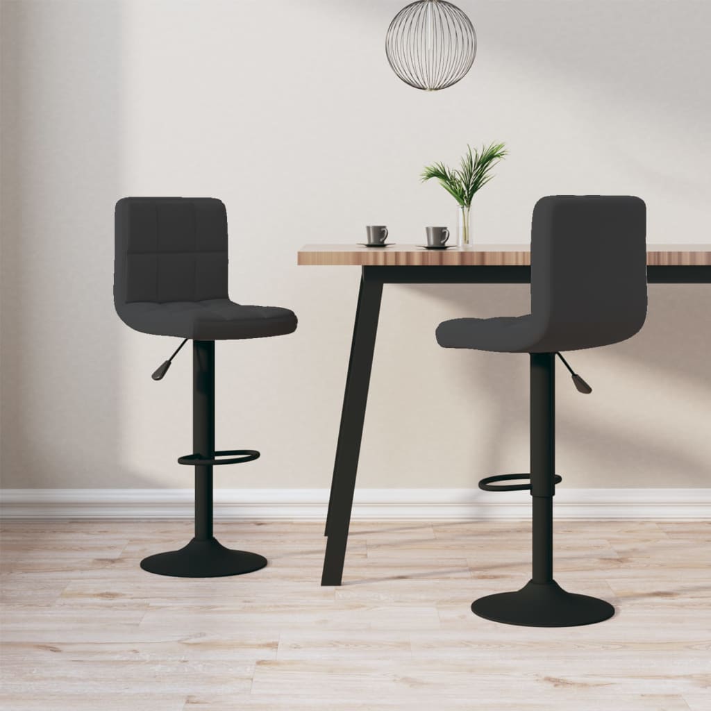 Bar stools, 2 pcs., black, velvet