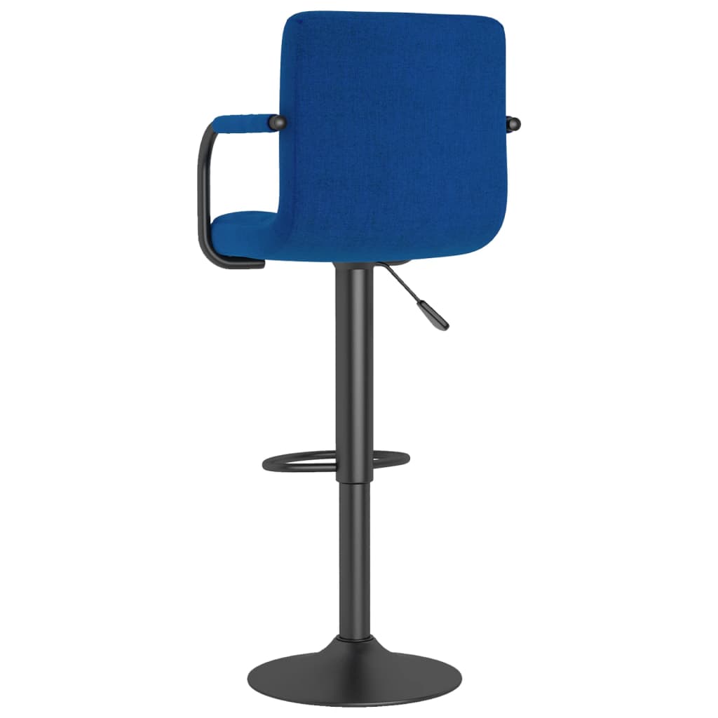 Bar stools, 2 pcs., blue, fabric