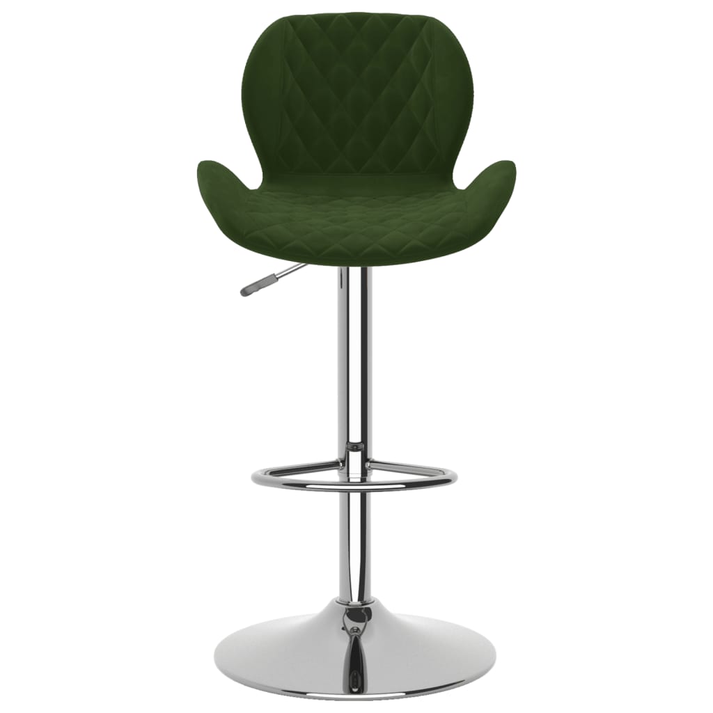 Bar stools, 2 pcs., dark green, velvet