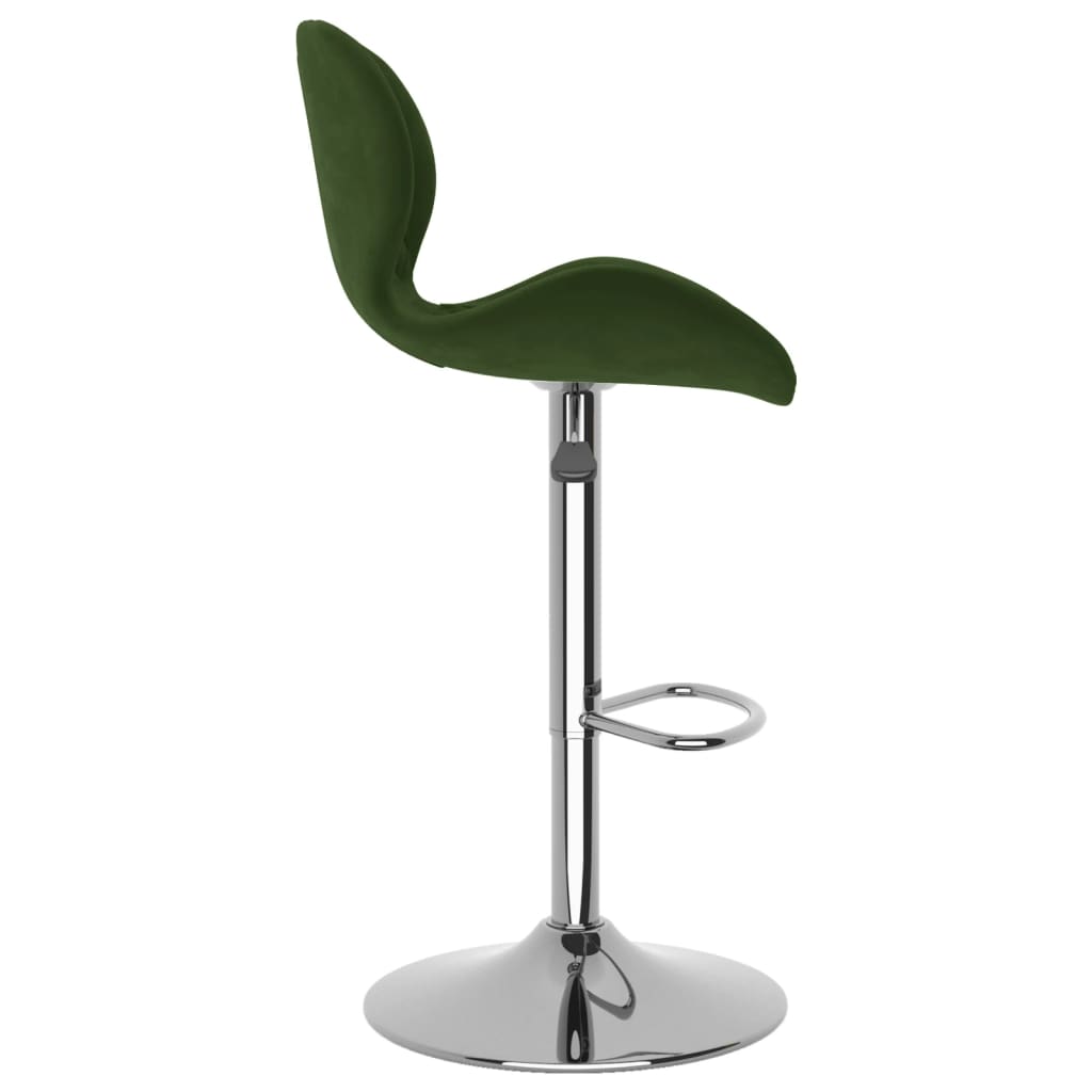 Bar stools, 2 pcs., dark green, velvet