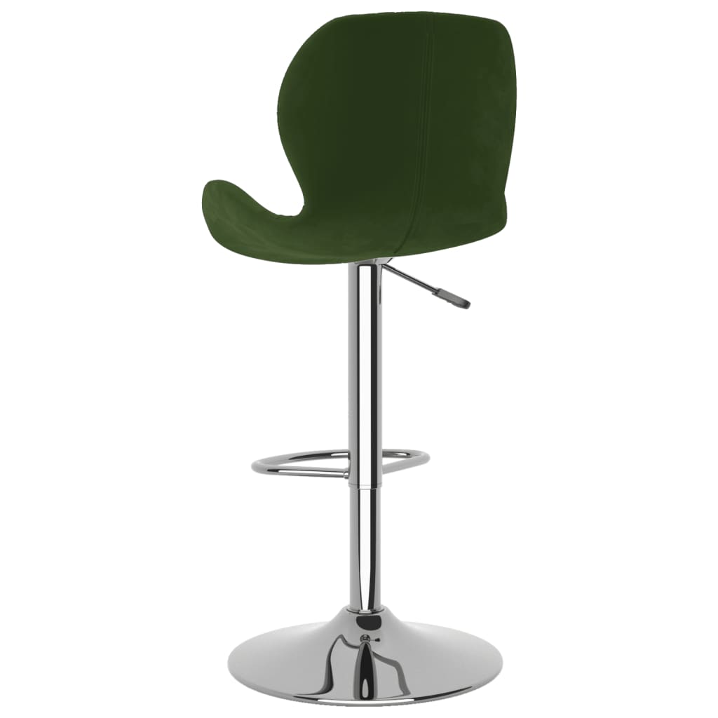 Bar stools, 2 pcs., dark green, velvet