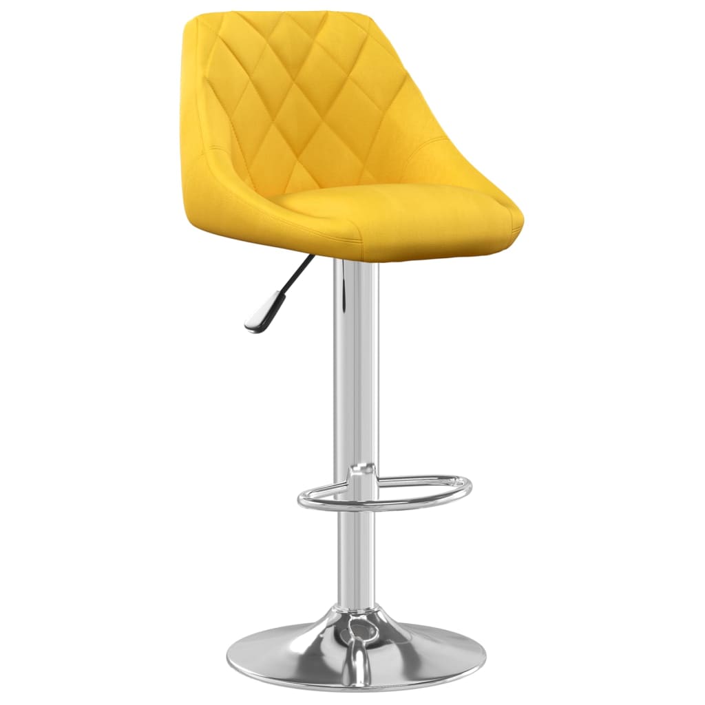 Bar stool, mustard yellow, velvet