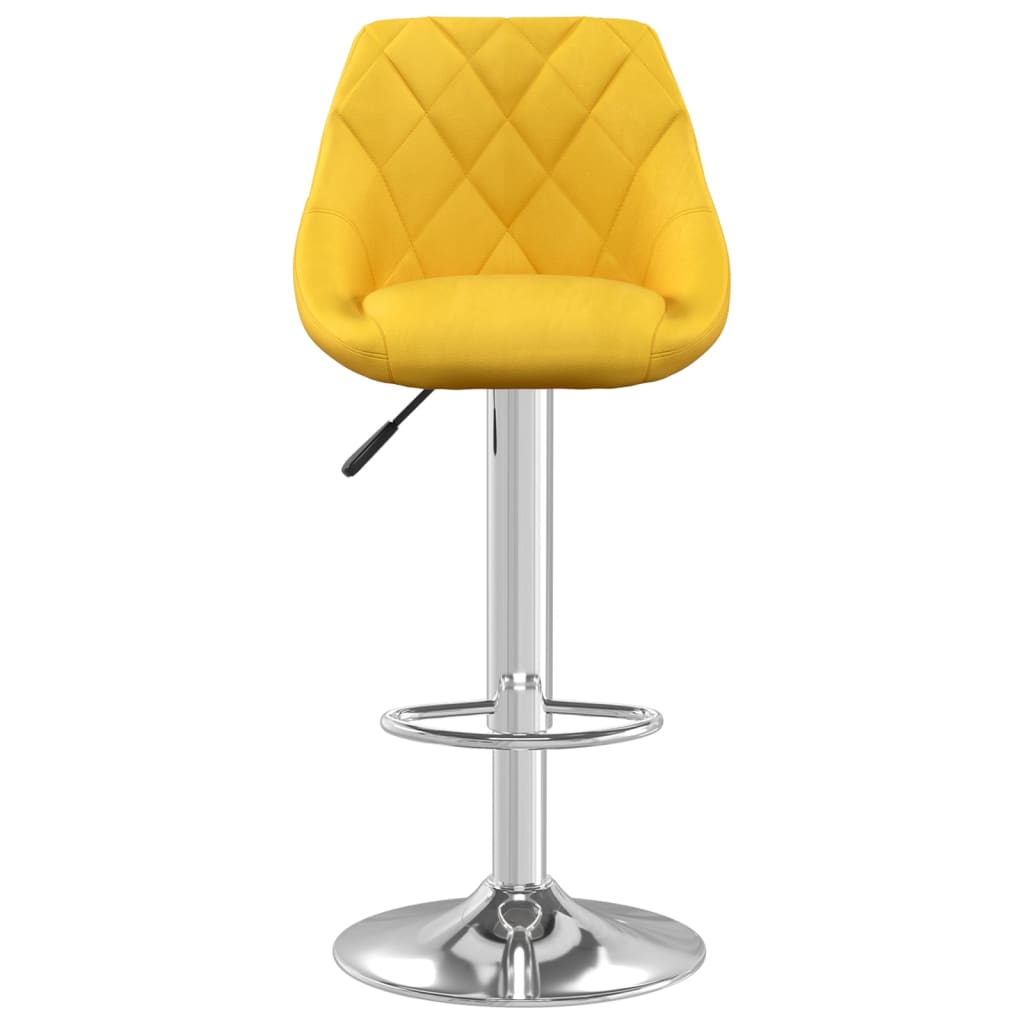 Bar stool, mustard yellow, velvet