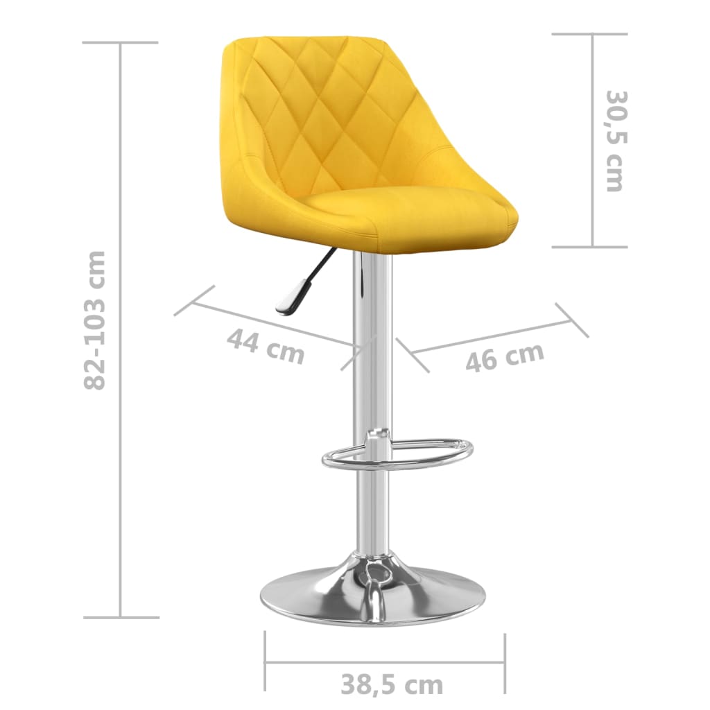 Bar stool, mustard yellow, velvet