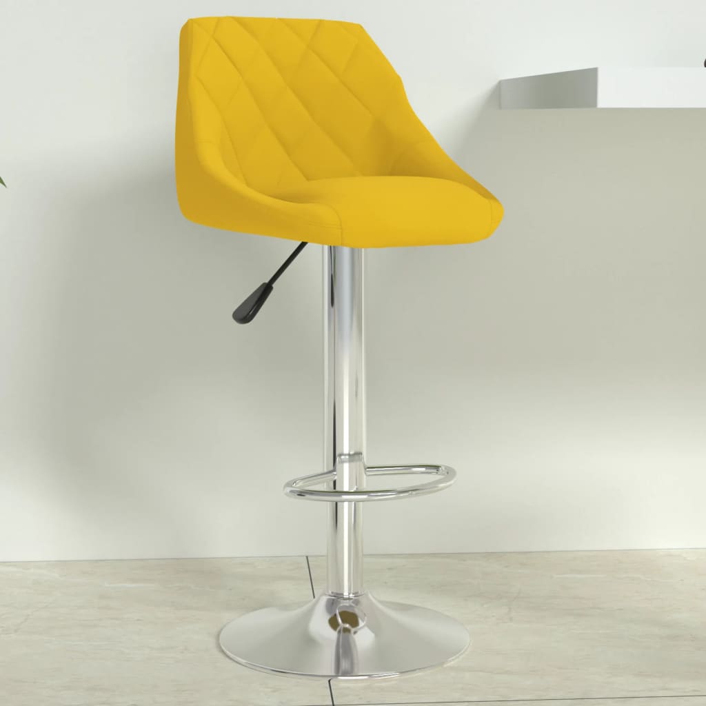 Bar stool, mustard yellow, velvet