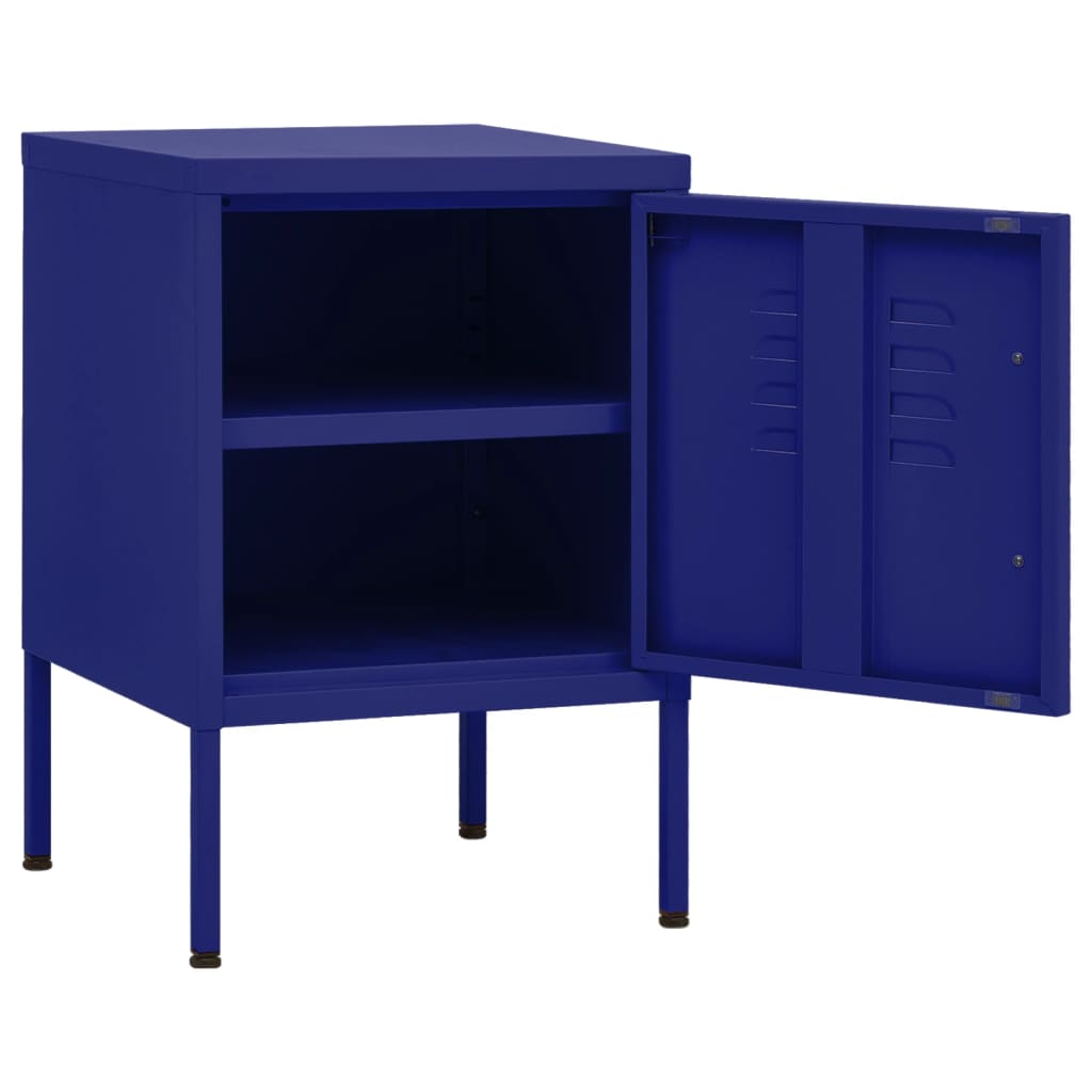 Bedside table, navy blue, 35x35x51 cm steel