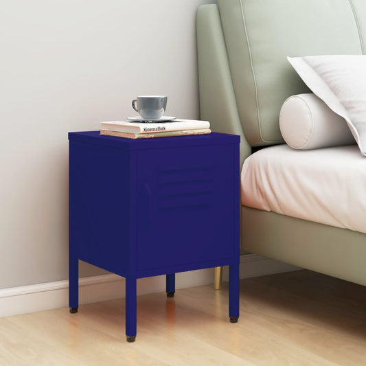 Bedside table, navy blue, 35x35x51 cm steel