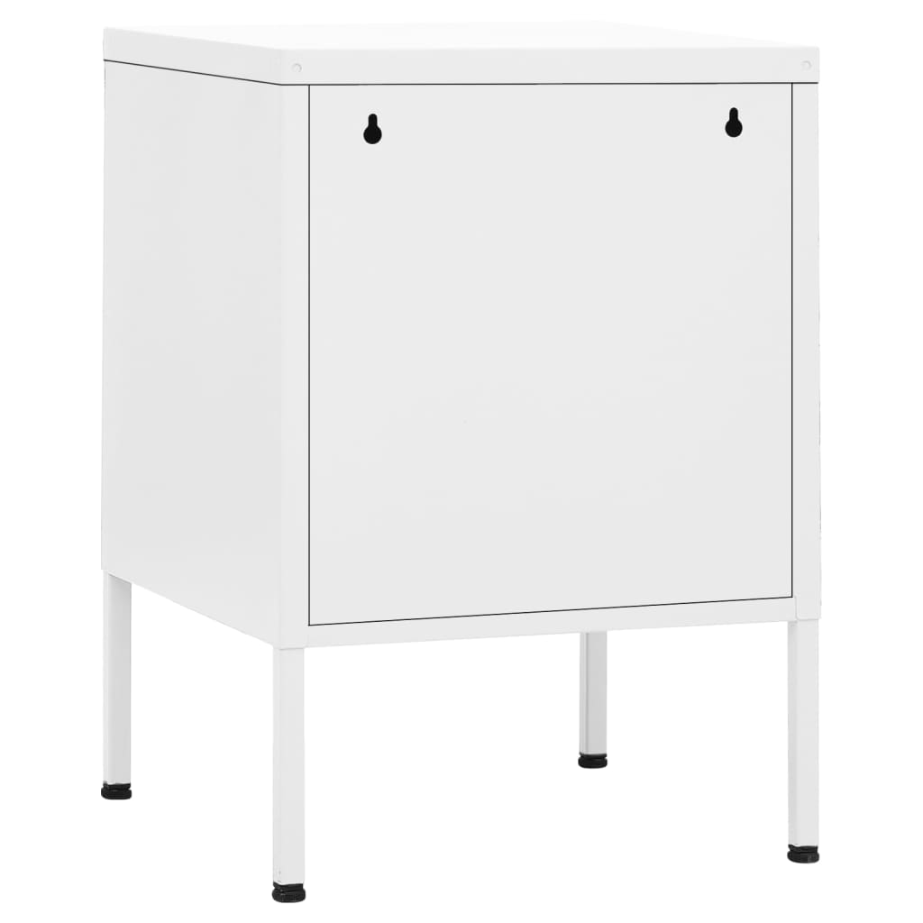 Bedside table, white, 35x35x51 cm, steel