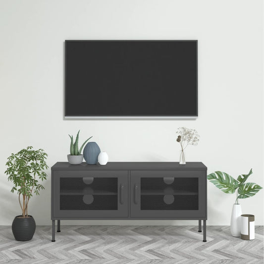 TV cabinet, anthracite, 105x35x50 cm, steel