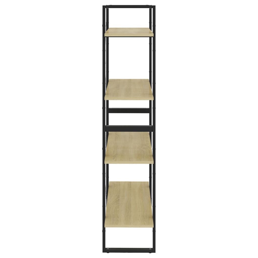 Bookcase 4 shelves sonoma oak 80x30x140 cm processed wood