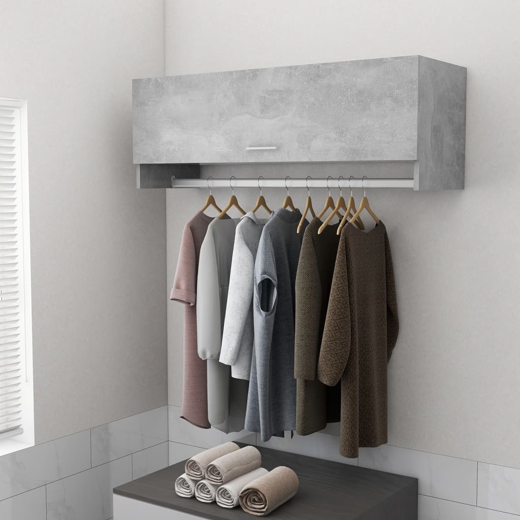 Wardrobe, concrete grey, 100x32.5x35 cm, chipboard