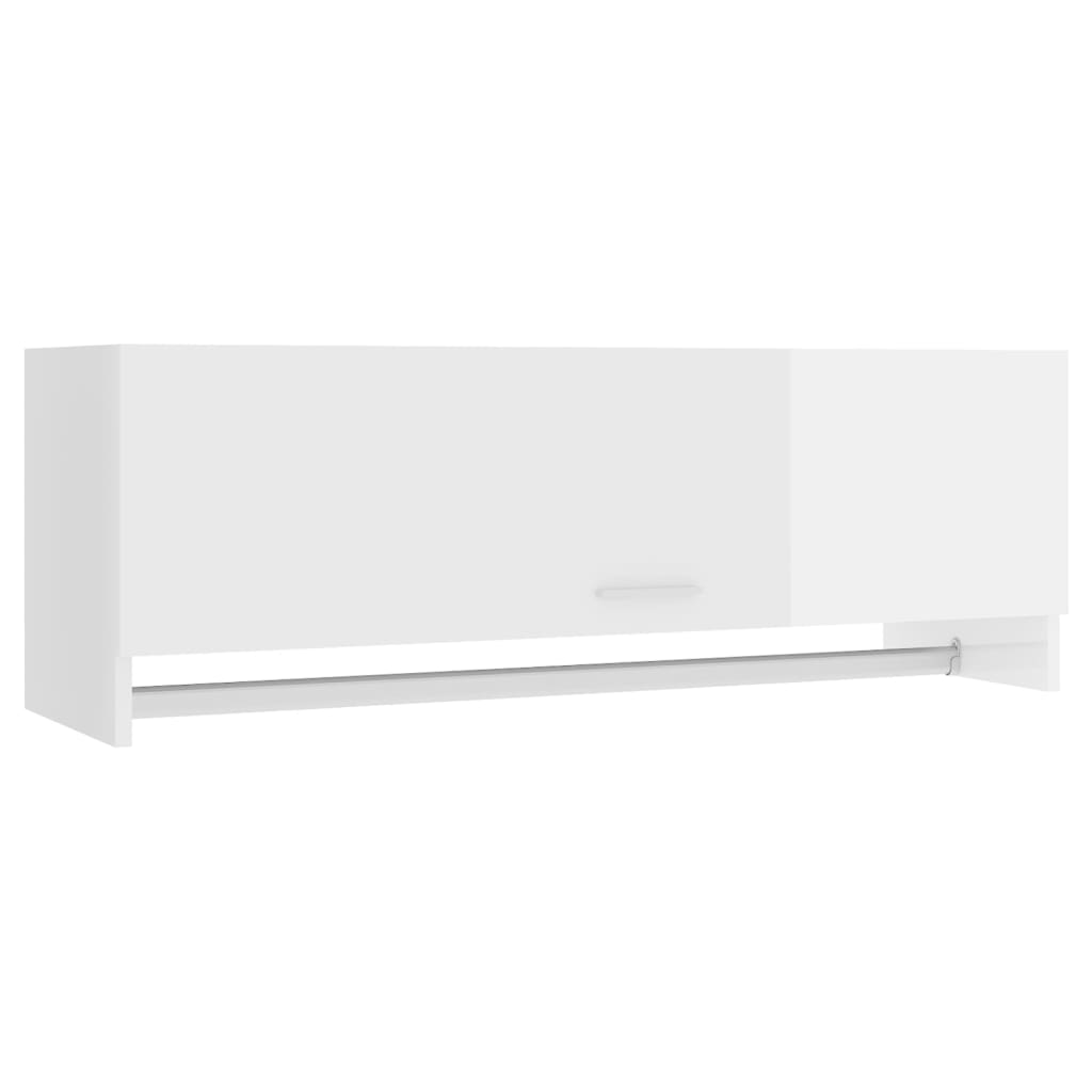 Wardrobe, high-gloss white, 100x32.5x35 cm, chipboard