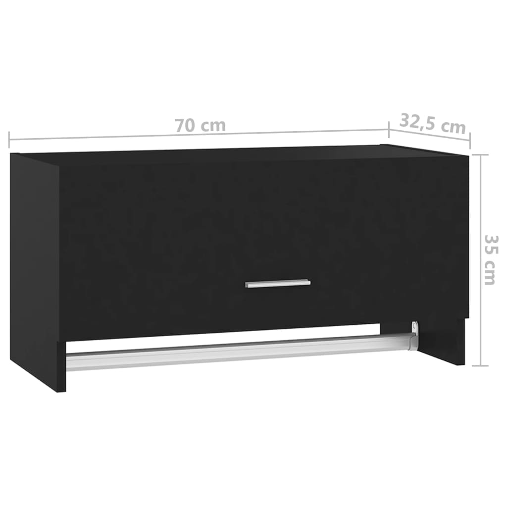 Wardrobe, black, 70x32.5x35 cm, chipboard