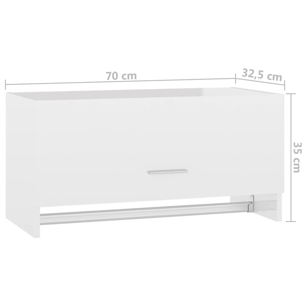 Wardrobe, high-gloss white, 70x32.5x35 cm, chipboard