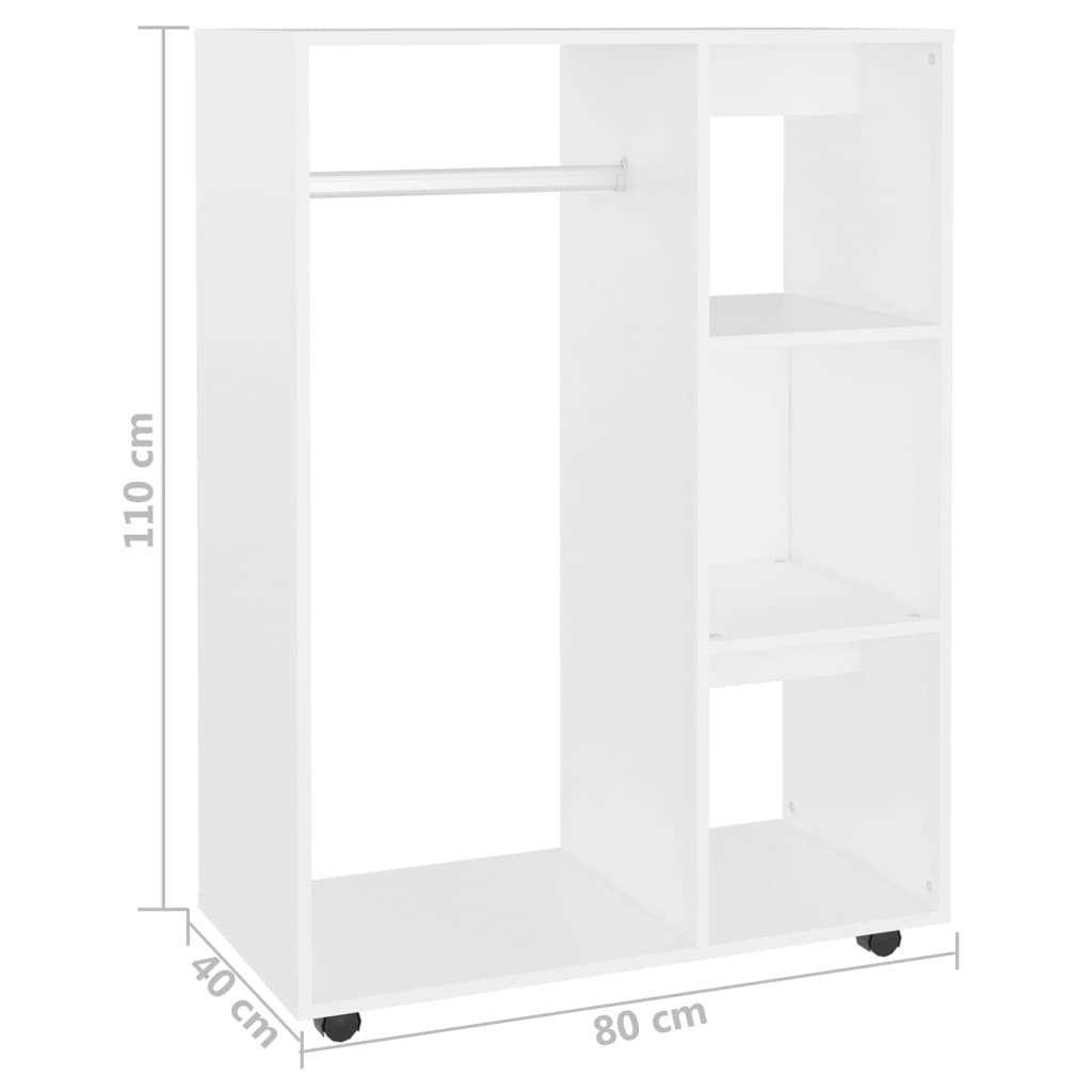 Wardrobe, white, 80x40x110 cm, chipboard