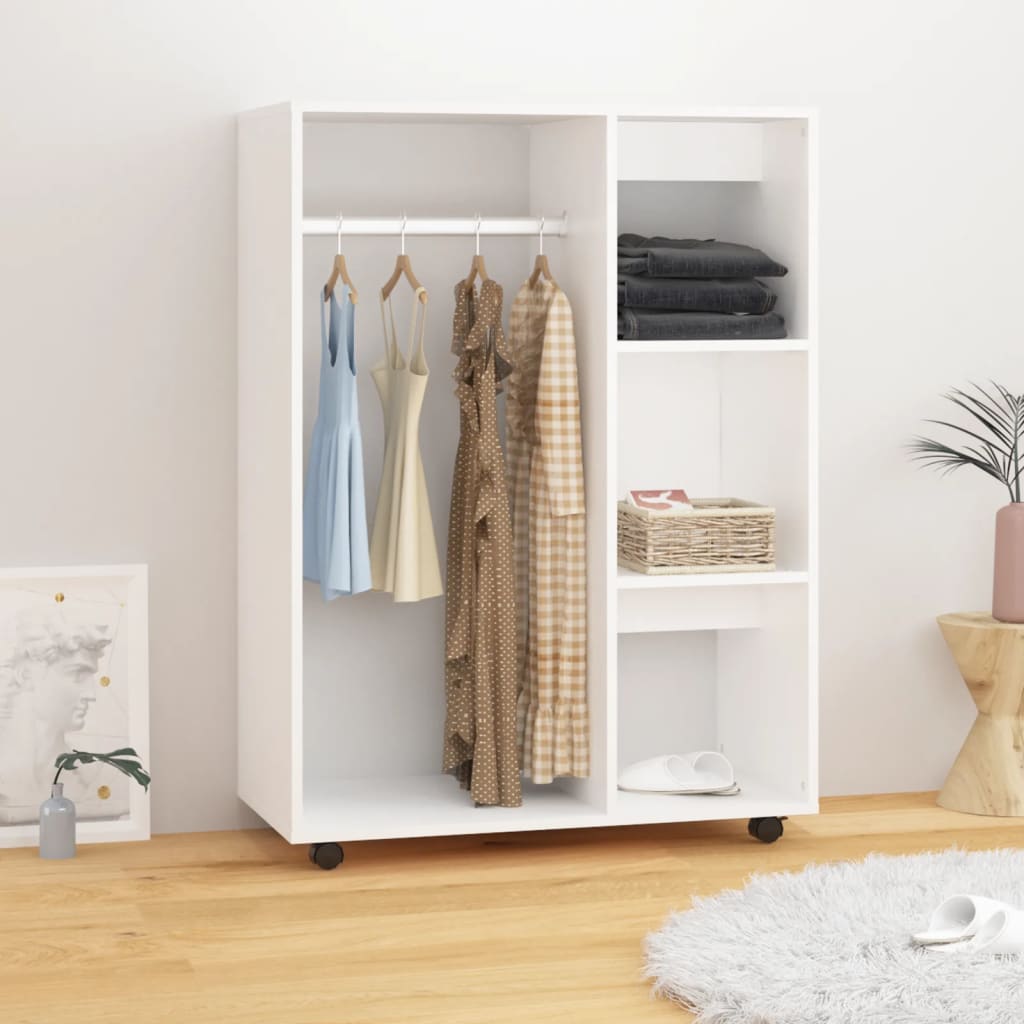 Wardrobe, white, 80x40x110 cm, chipboard