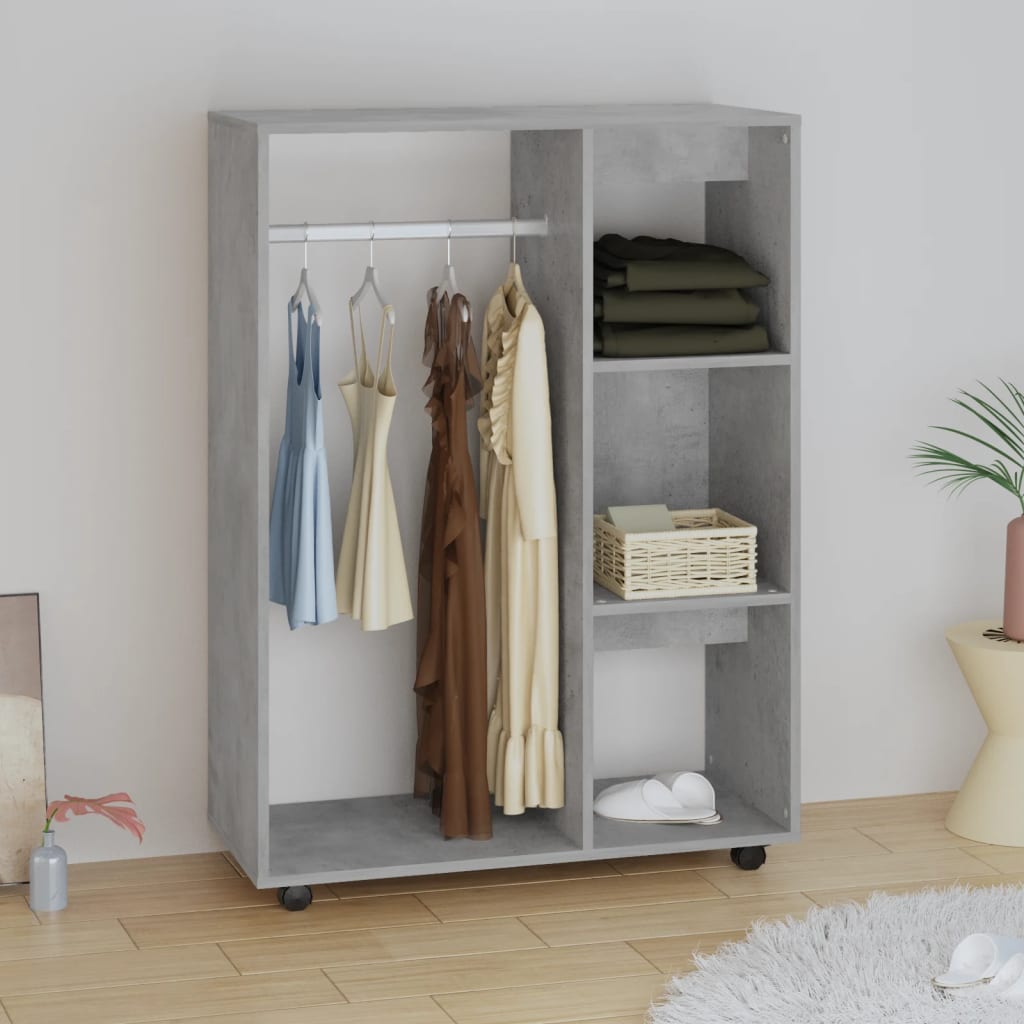 Wardrobe, concrete grey, 80x40x110 cm, chipboard