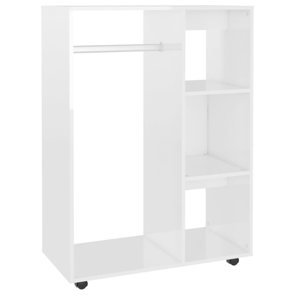 Wardrobe, high-gloss white, 80x40x110 cm, chipboard