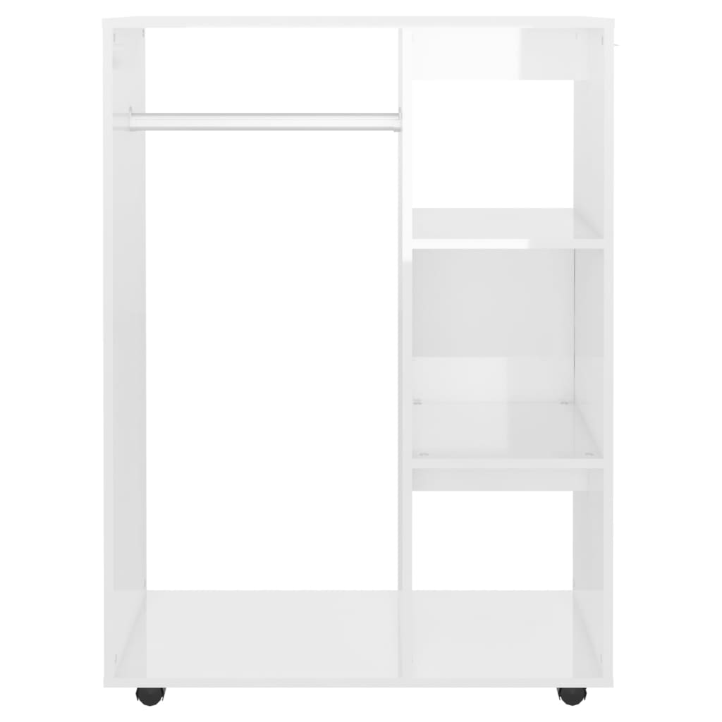 Wardrobe, high-gloss white, 80x40x110 cm, chipboard