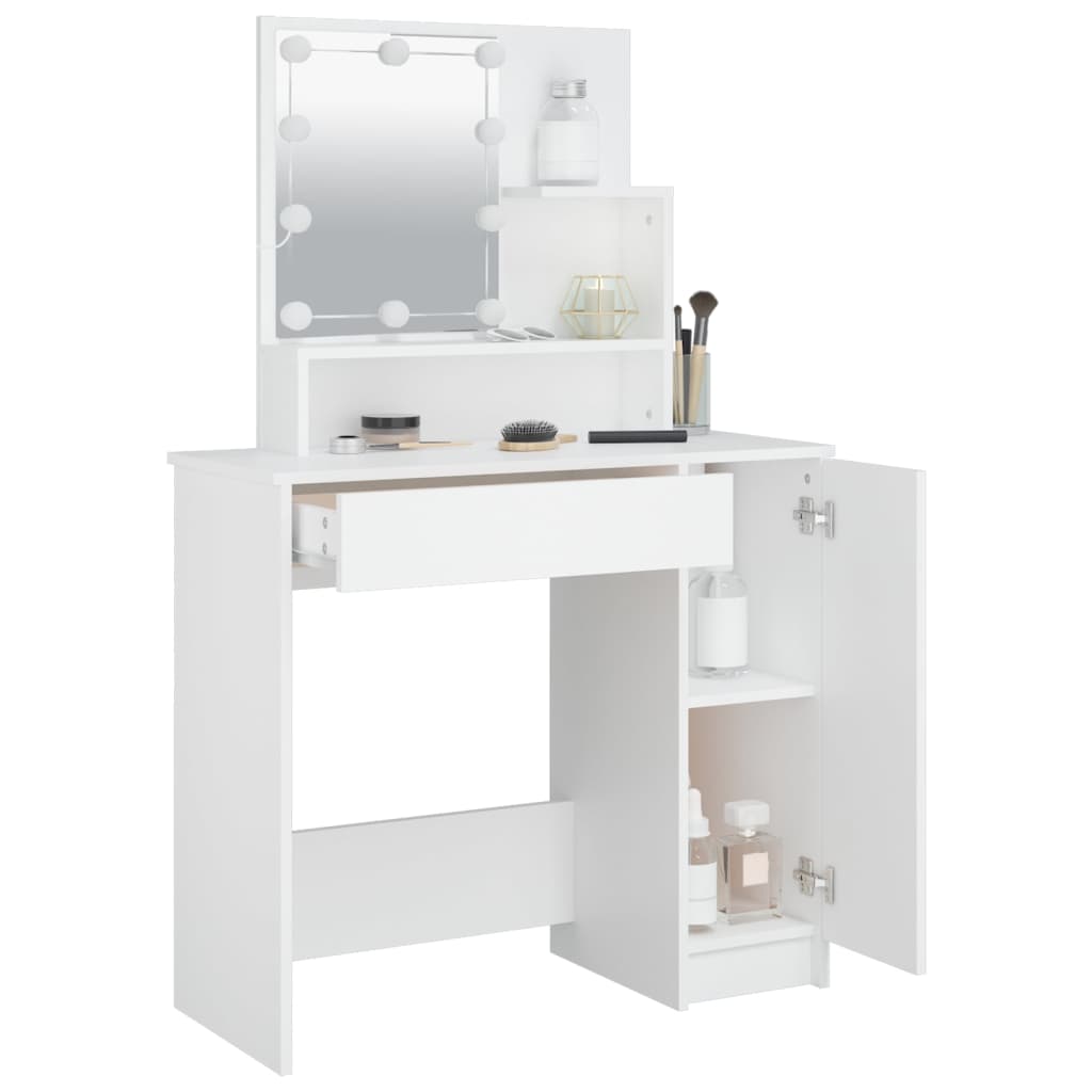 LED dressing table, white, 86.5x35x136 cm