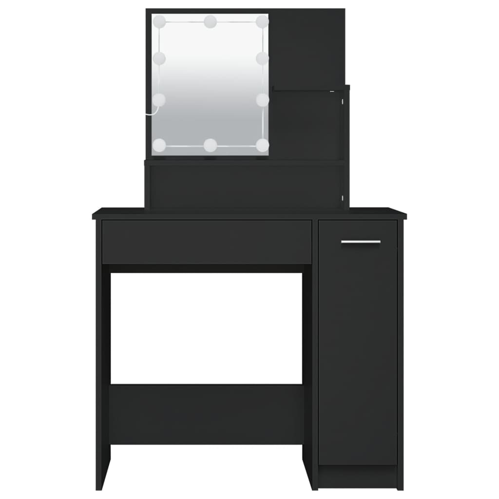 LED dressing table, black, 86.5x35x136 cm