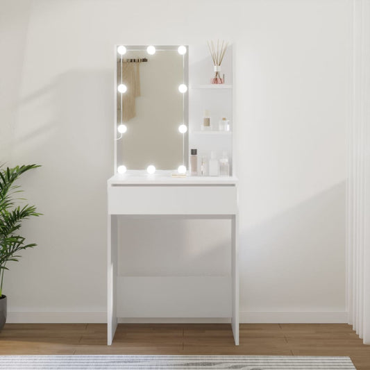 LED dressing table, white, 60x40x140 cm