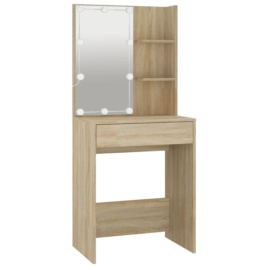 LED dressing table, sonoma oak, 60x40x140 cm