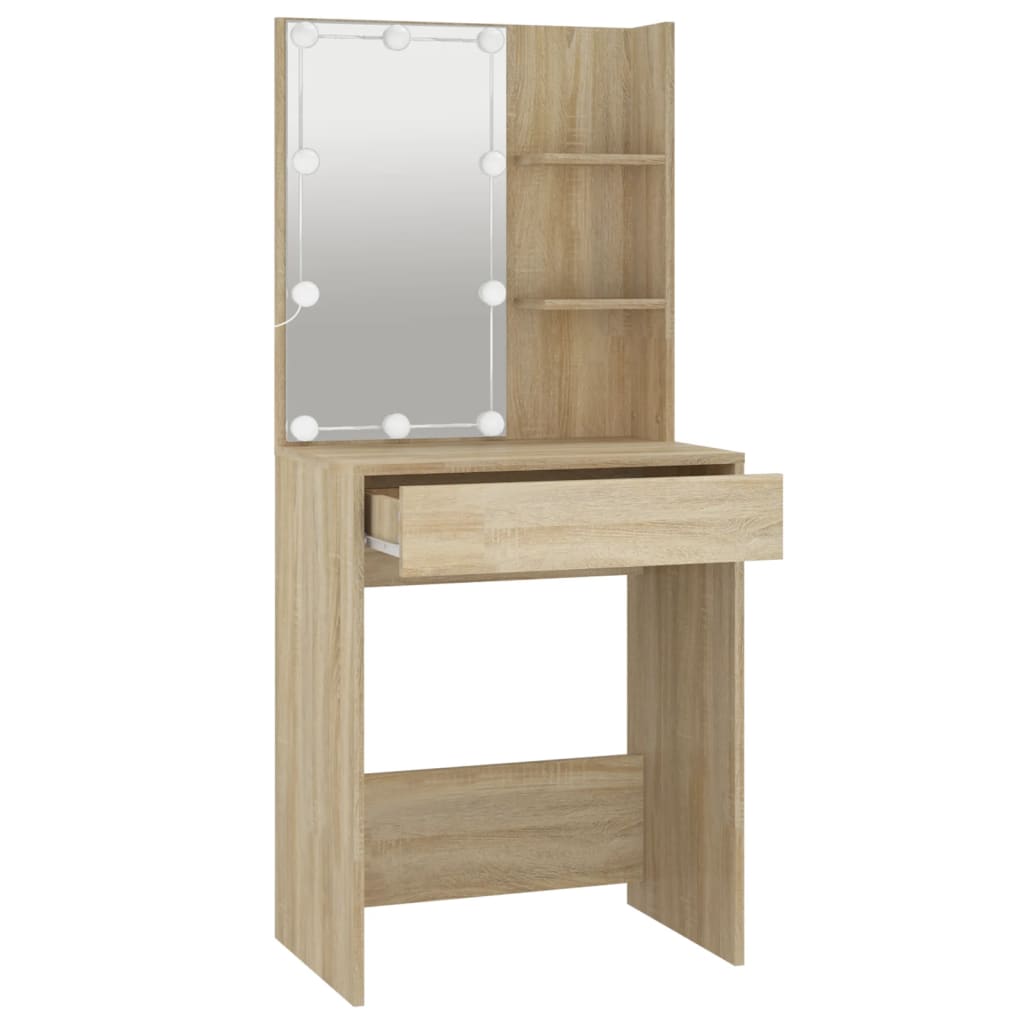 LED dressing table, sonoma oak, 60x40x140 cm