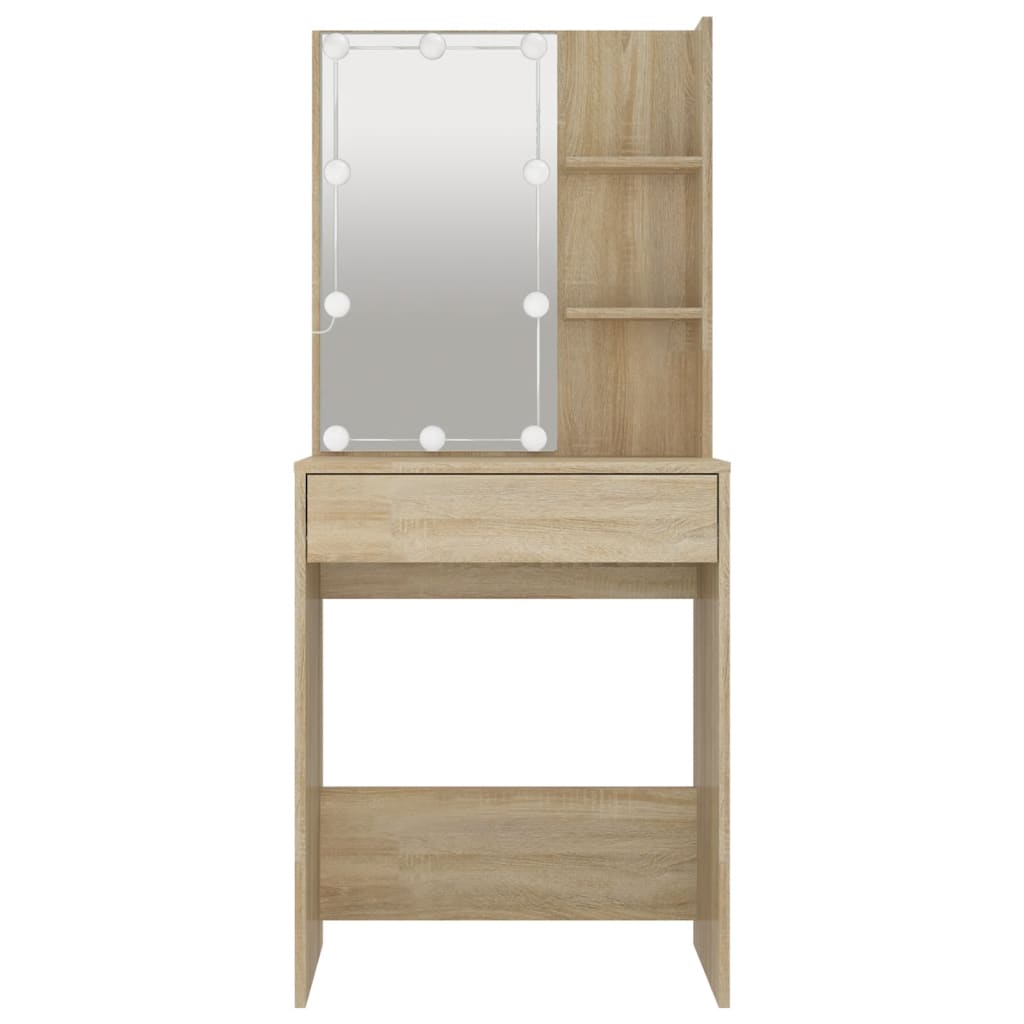 LED dressing table, sonoma oak, 60x40x140 cm