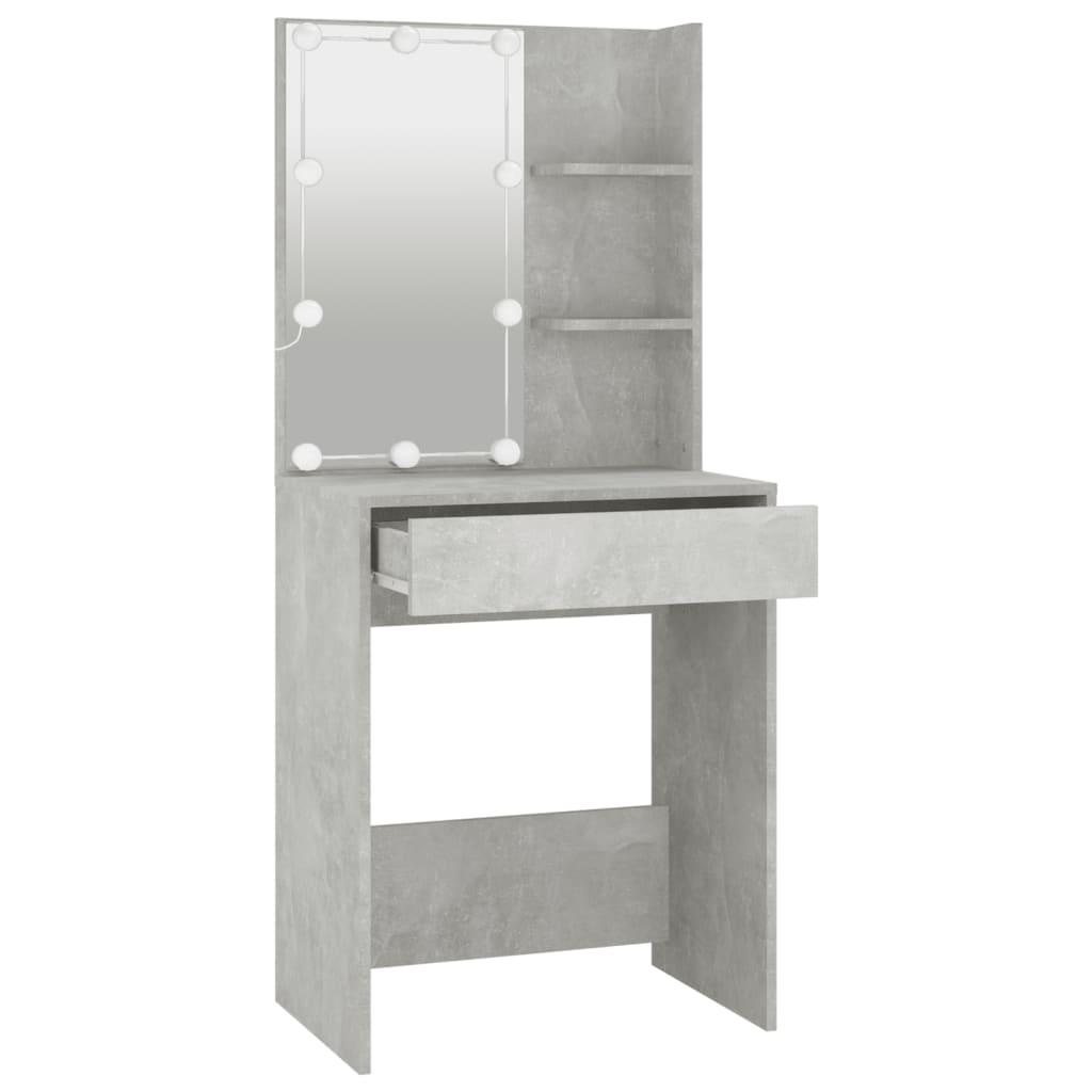 LED dressing table, concrete grey, 60x40x140 cm