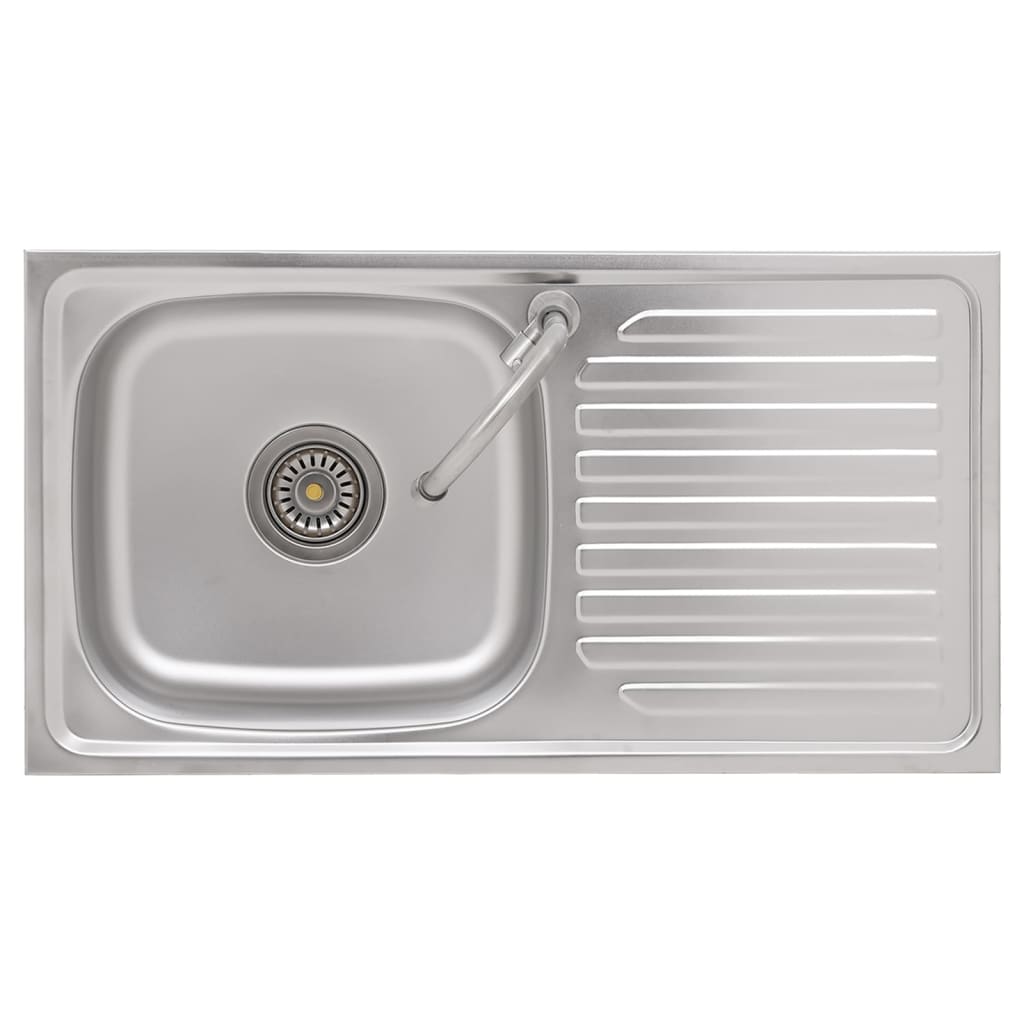 Camping sink with one bowl, with tap, stainless steel