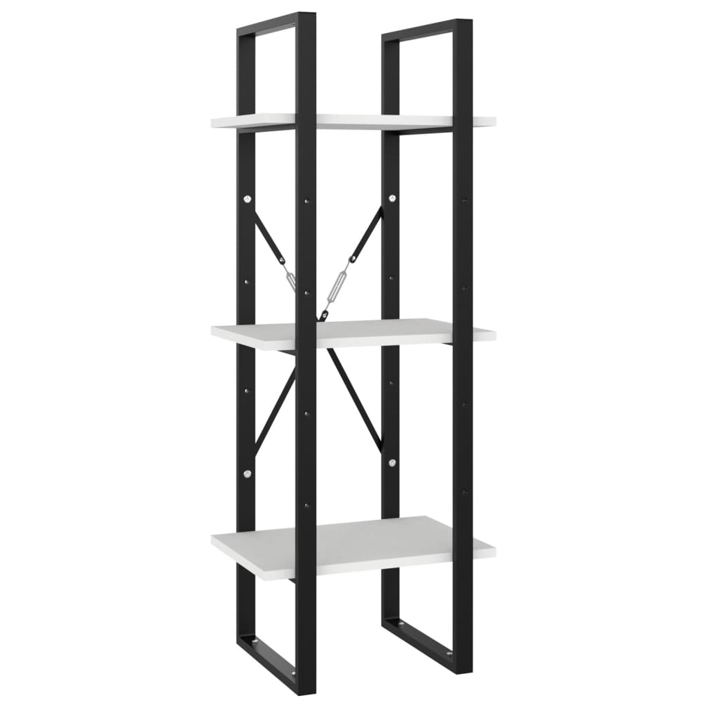 Bookcase with 5 shelves, white, 40x30x175 cm, processed wood