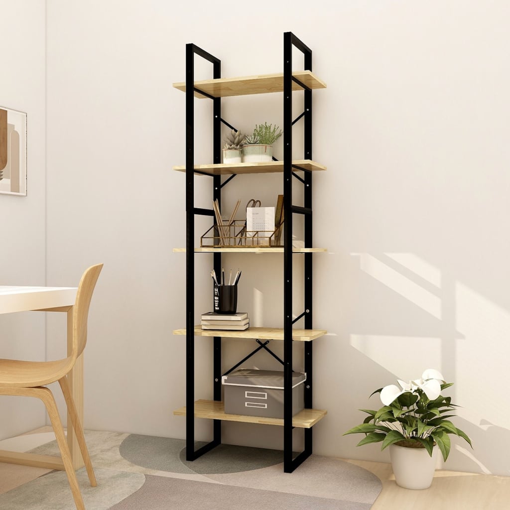 Bookcase with 5 shelves, 60x30x175 cm, solid pine wood