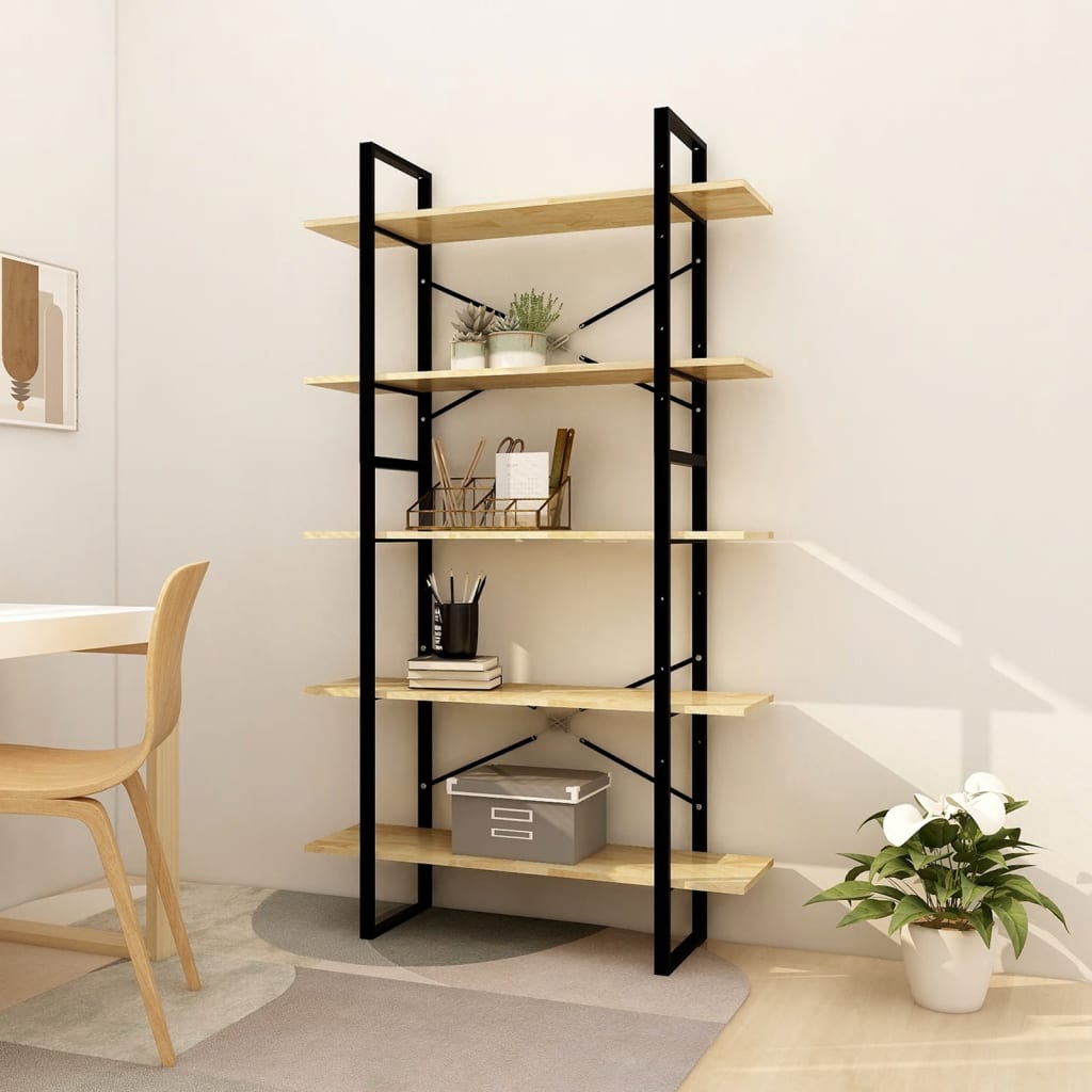 Bookcase with 5 shelves, 100x30x175 cm, solid pine wood