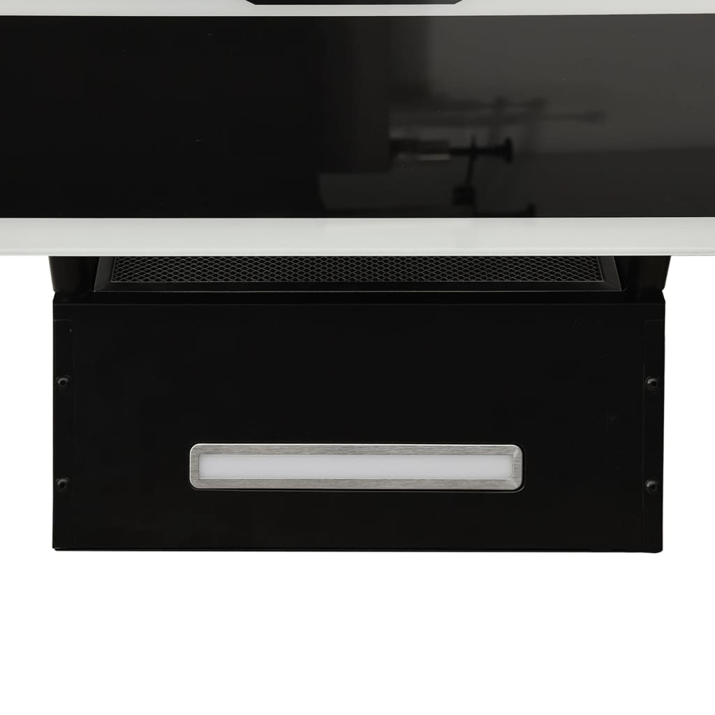 Wall-mounted hood, black, 60 cm, steel and tempered glass