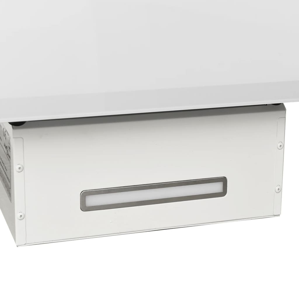 Wall-mounted hood, white, 60 cm, steel and tempered glass