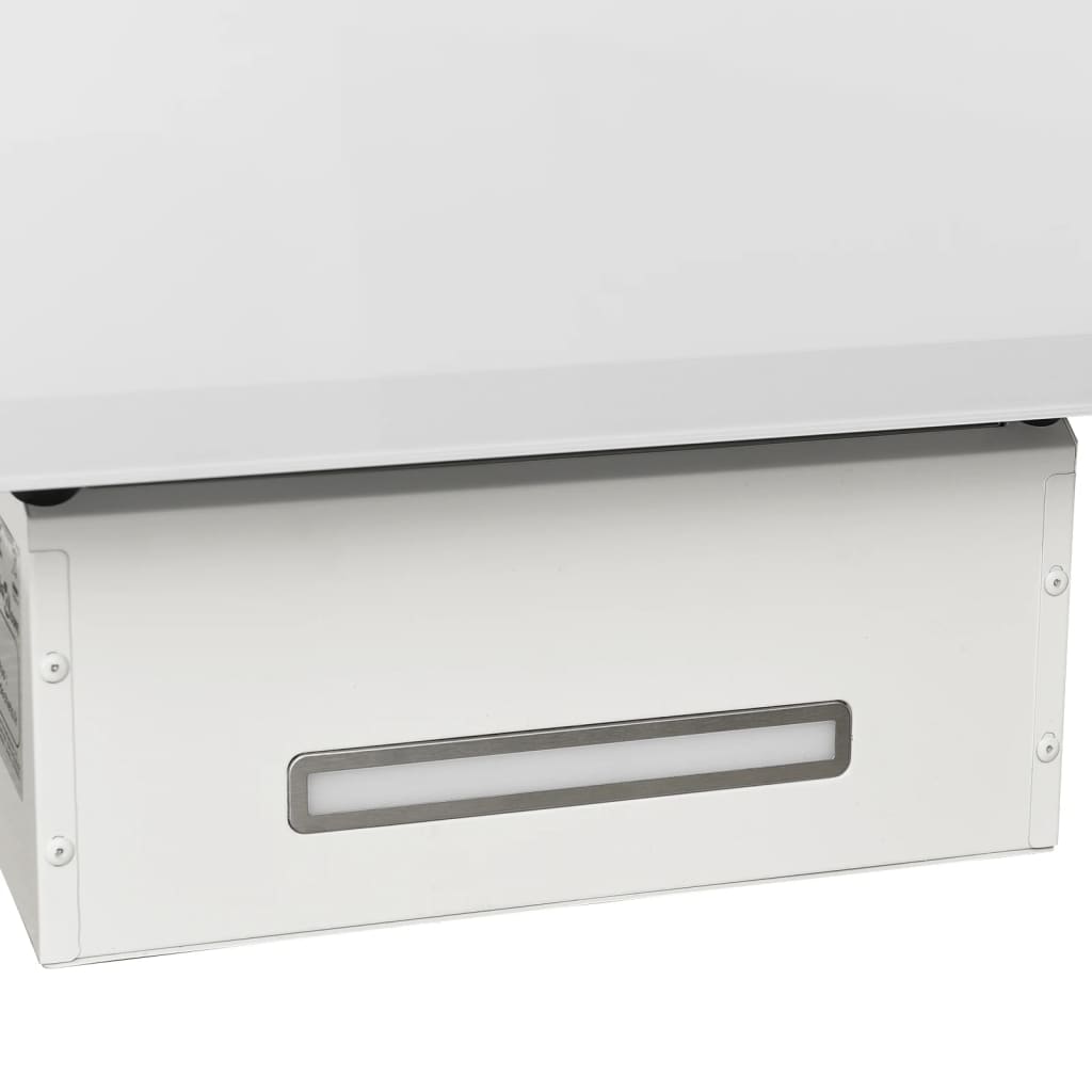 Wall-mounted hood, white, 90 cm, steel and tempered glass