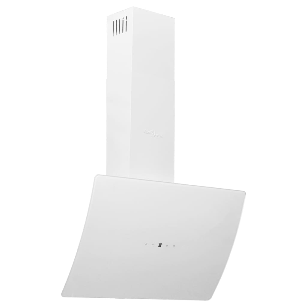 Wall-mounted hood, white, 60 cm, steel and tempered glass