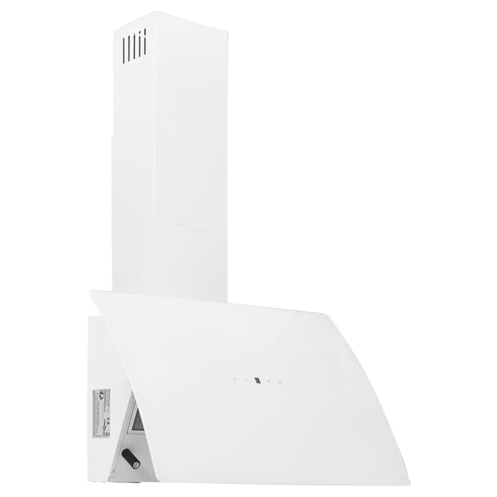 Wall-mounted hood, white, 60 cm, steel and tempered glass