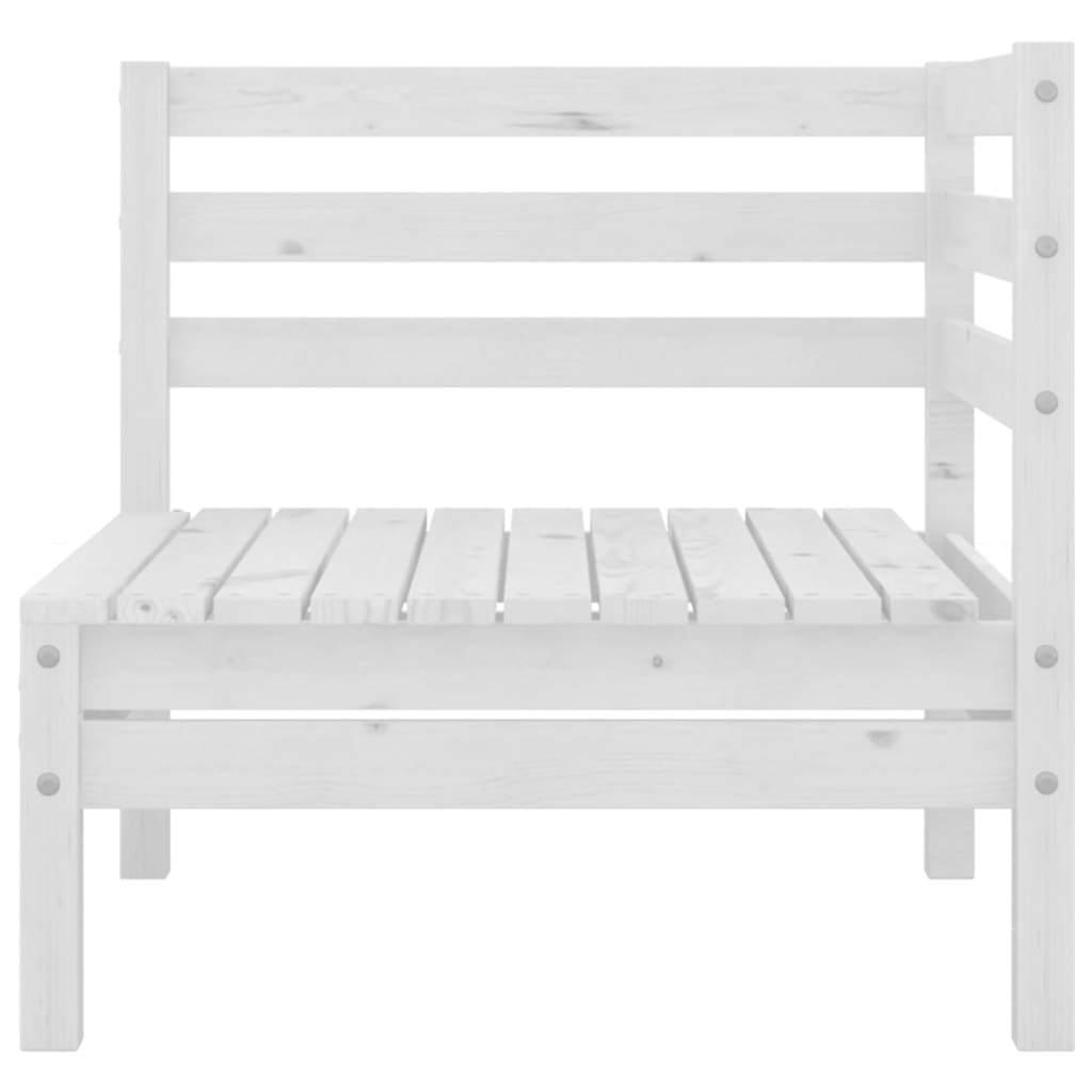 Garden corner sofa, white, solid pine wood