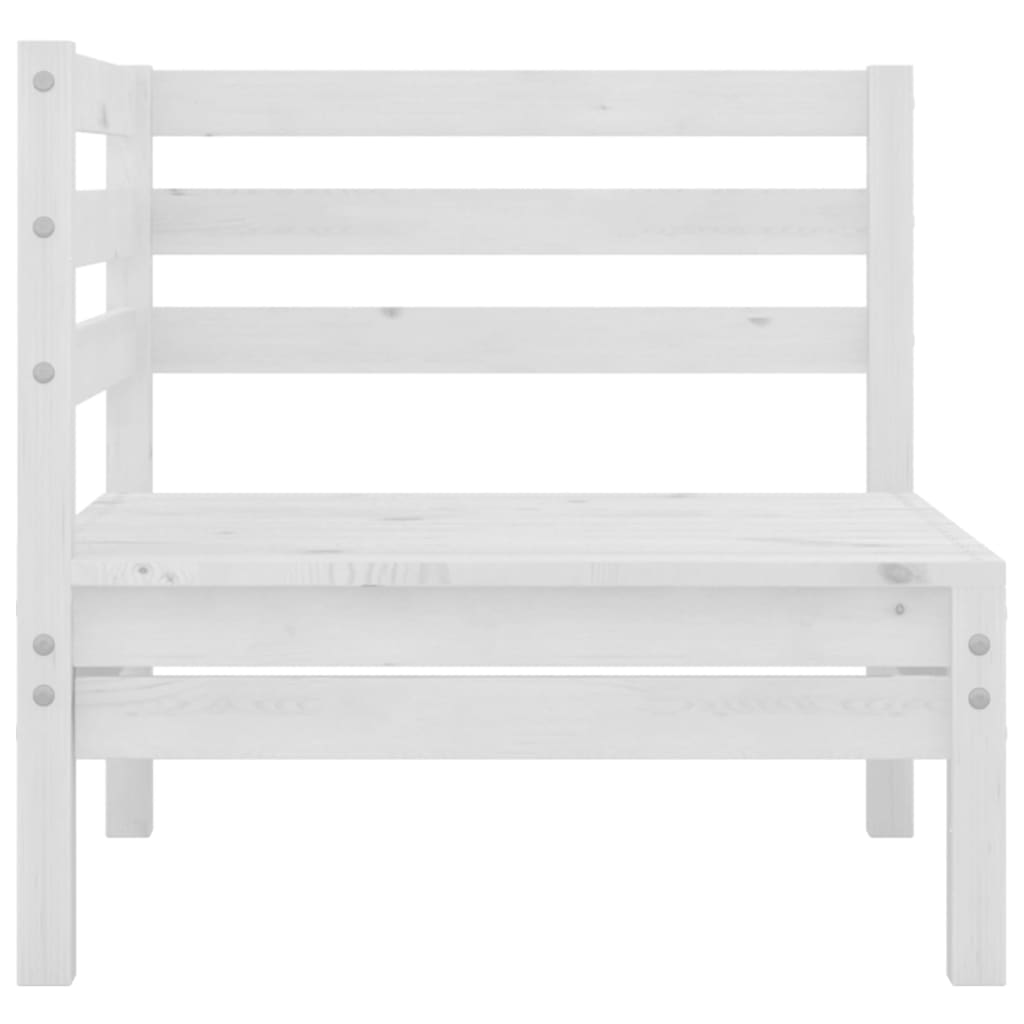 Garden corner sofa, white, solid pine wood