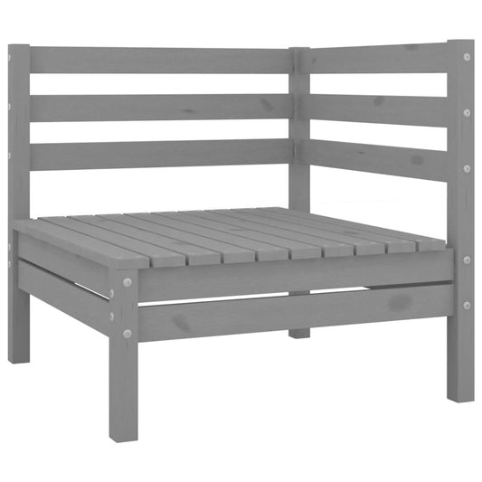 Garden corner sofa, grey, solid pine wood